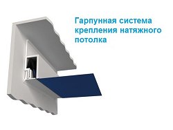 Монтаж потолка ПВХ - гарпунная система