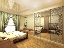 Натяжной потолок и встроенный шкаф Натяжной потолок и встроенный шкаф